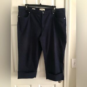 Dark wash Talbots cropped cuffed jeans